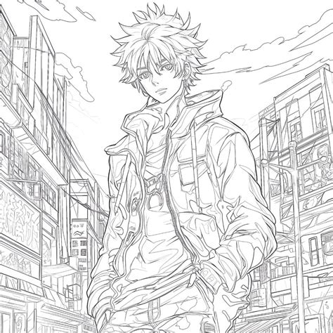 detailed anime coloring pages