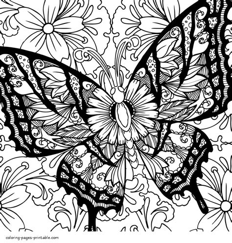detailed butterfly coloring pages for adults