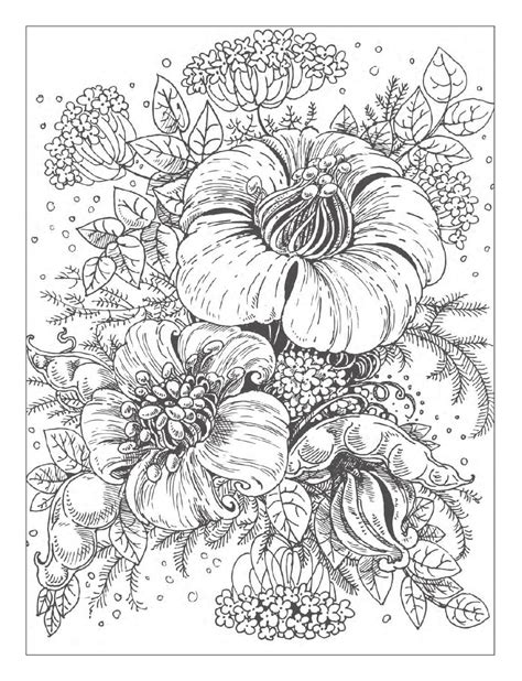 detailed coloring pages flowers
