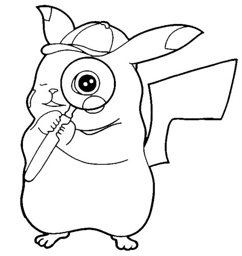 detective pikachu coloring pages