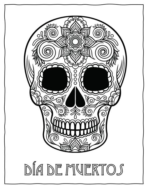 dia de los muertos coloring pages pdf