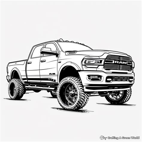 diesel truck dodge truck coloring pages