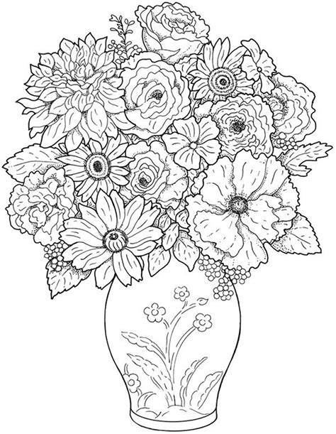 different flower coloring pages