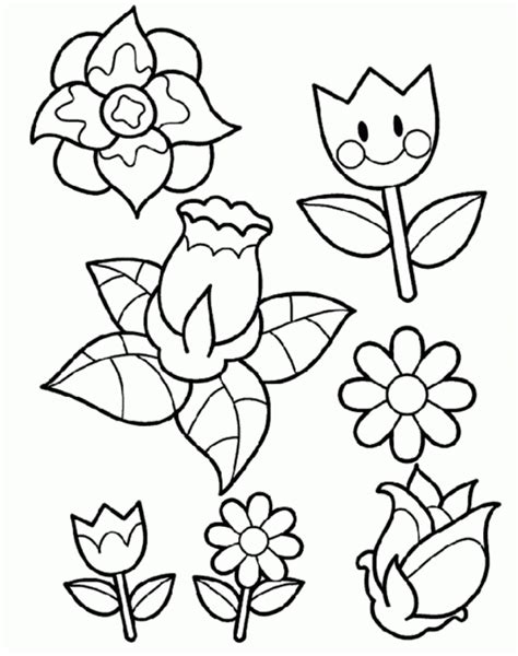 different flowers coloring pages