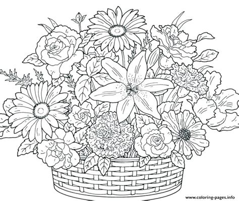 difficult flower coloring pages