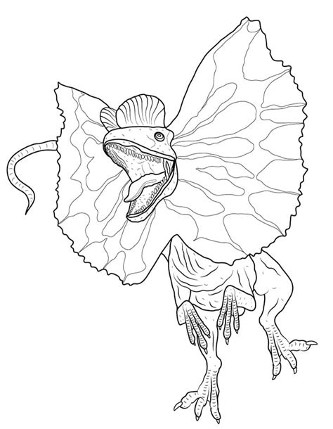 dilophosaurus coloring page