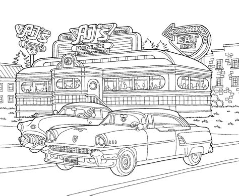 diner coloring pages