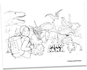 dino dana coloring pages