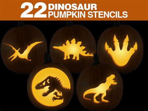 dinosaur pumpkin stencils