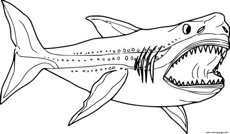 dinosaur shark coloring pages