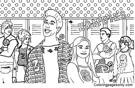 disney channel disney zombies 2 coloring pages