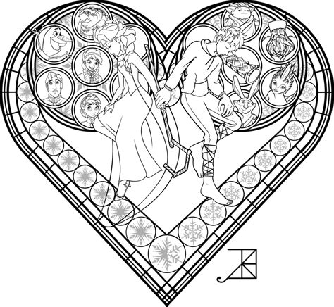 disney stained glass coloring pages