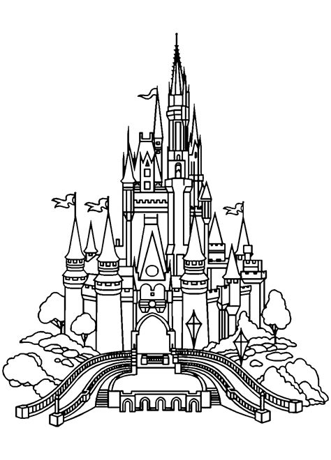 disney world castle coloring page