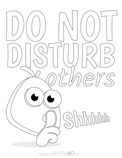 do not disturb coloring pages