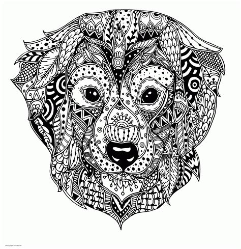 dog adult coloring page