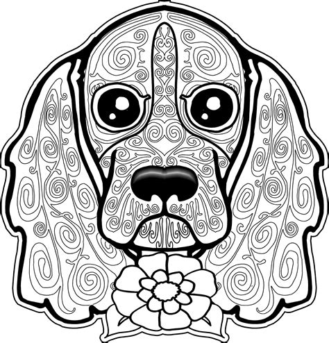 dog coloring pages for adults printable