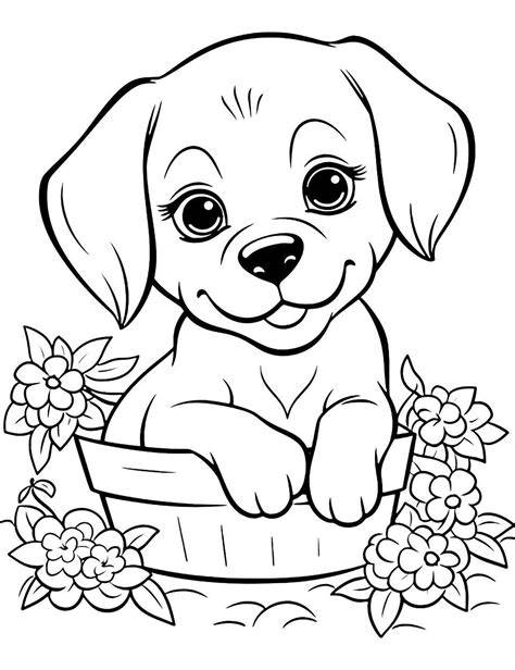 dog colouring free printable