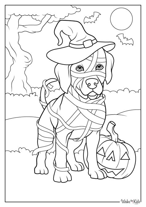 dog halloween coloring pages