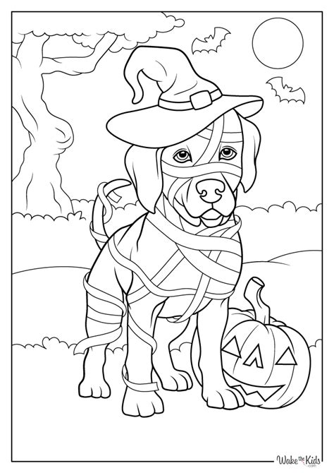 dog halloween coloring pages