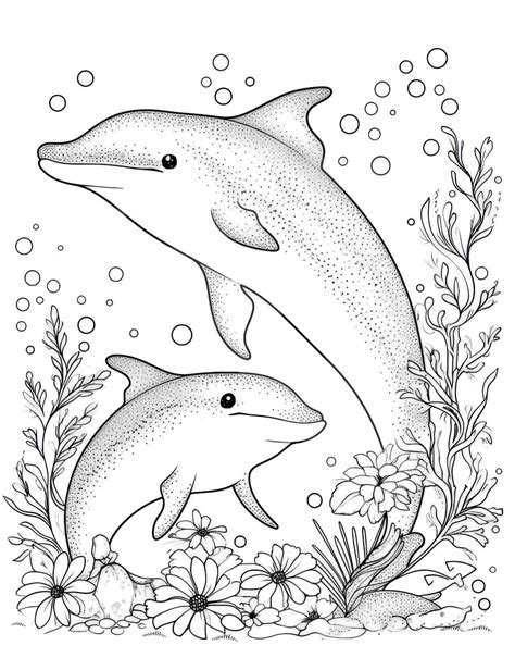 dolphin coloring pages for adults