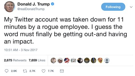 donald trump twitter account suspended