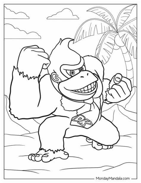 donkey kong coloring pages free