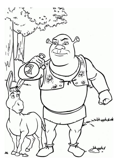 donkey shrek coloring pages