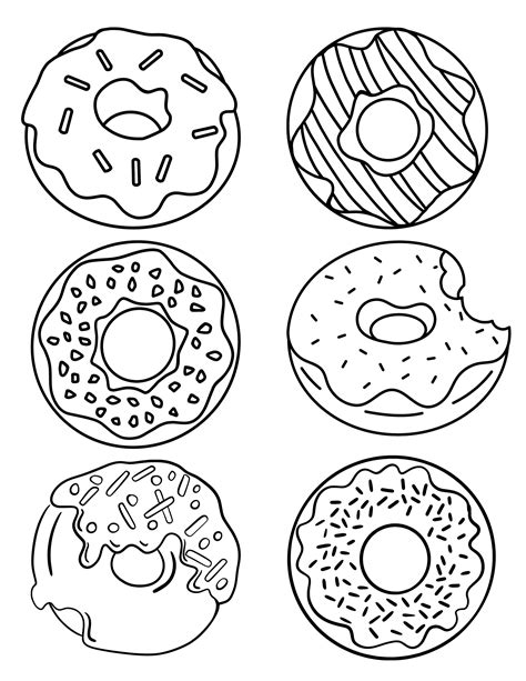 donut colouring pages