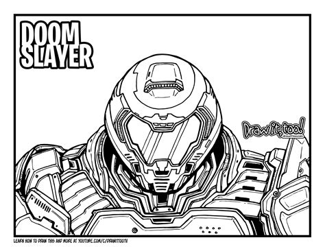 doom slayer coloring pages