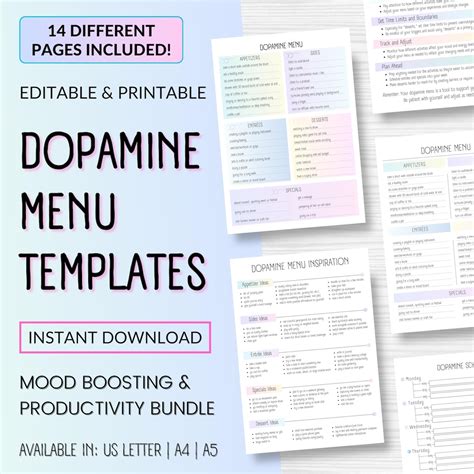 Dopamine Menu Printable