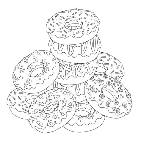 doughnut coloring pages