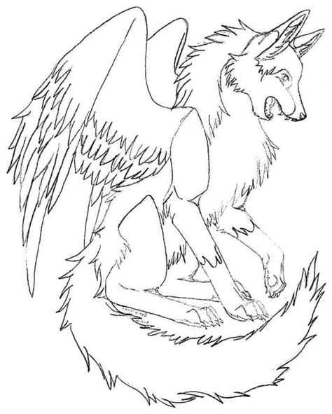 dragon wolf coloring pages