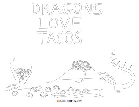 dragons love tacos coloring pages