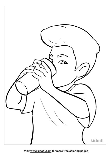 drinking coloring pages