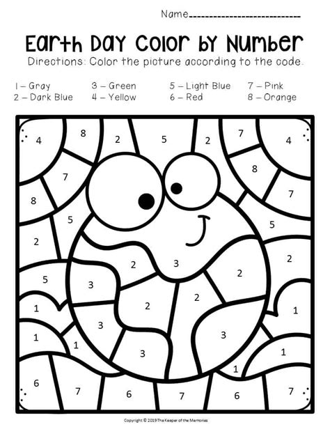 earth day coloring by number