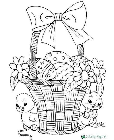 easter basket coloring page