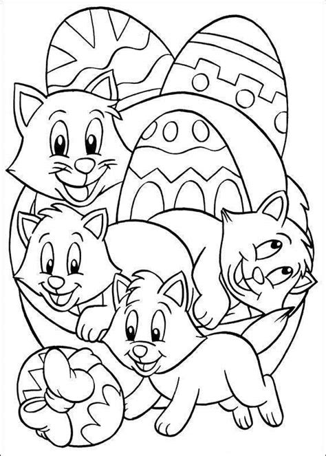 easter cat coloring pages