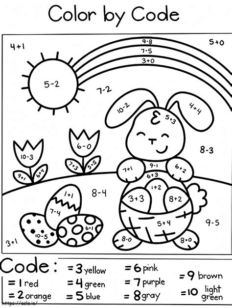 easter color by number coloring pages