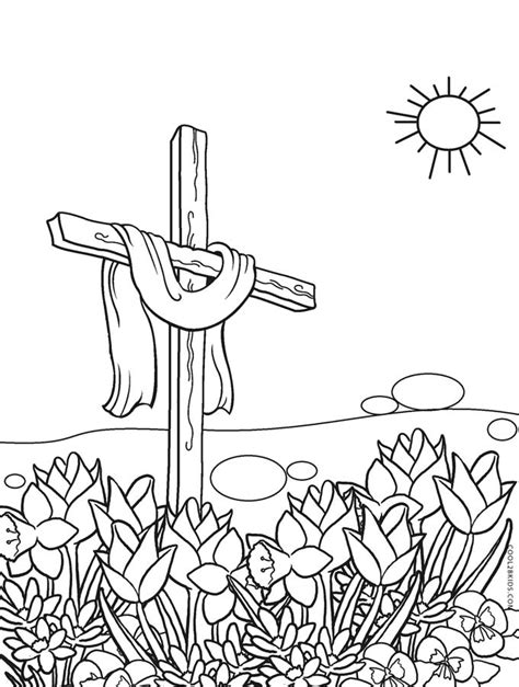 easter cross coloring pages