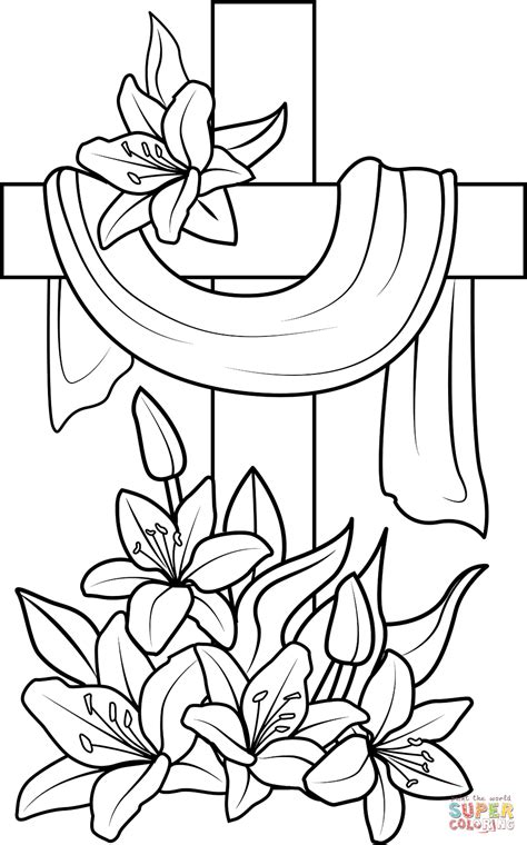 easter cross coloring pages