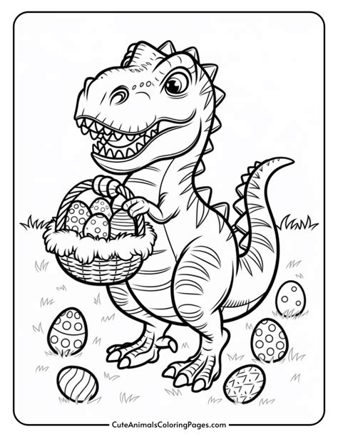 easter dinosaur coloring pages