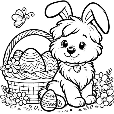 easter puppy coloring pages