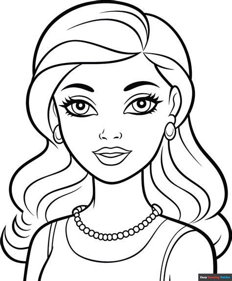 easy barbie colouring pages