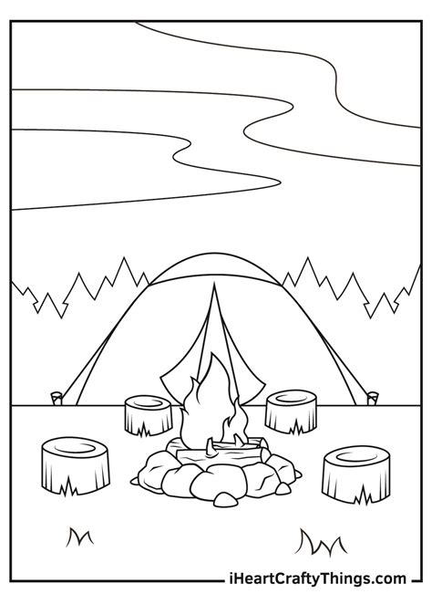 easy camping coloring pages