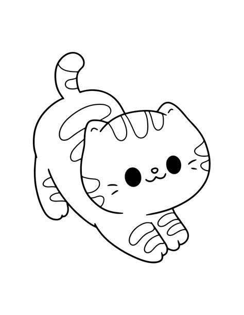 easy cute cat coloring pages