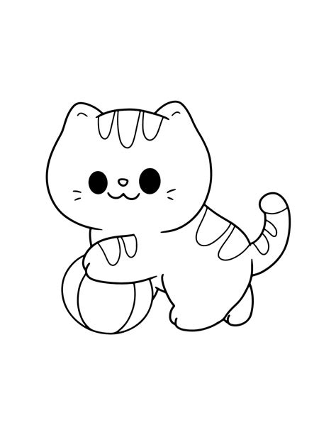 easy cute cat coloring pages