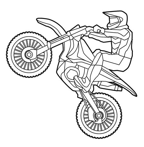 easy dirt bike coloring pages