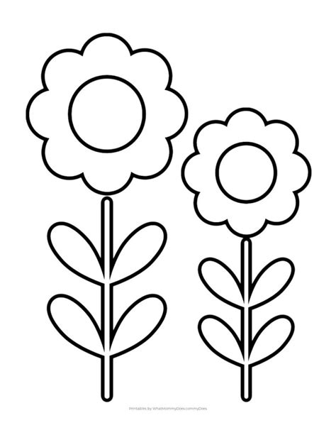 easy flower coloring pages