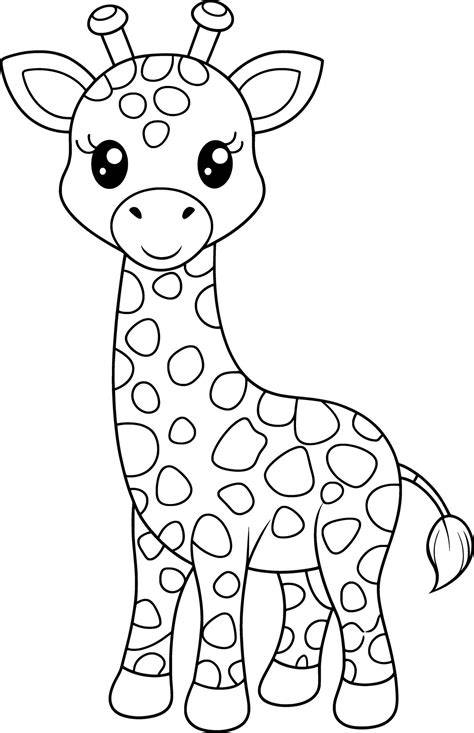 easy giraffe coloring pages