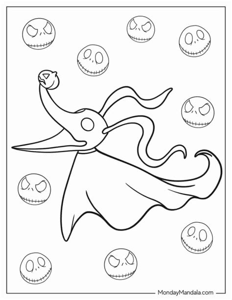 easy nightmare before christmas coloring pages